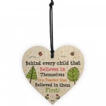 Gift For Teacher Wooden Heart Handmade Thank You Leaving School 