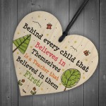 Gift For Teacher Wooden Heart Handmade Thank You Leaving School 