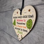 Gift For Teacher Wooden Heart Handmade Thank You Leaving School 