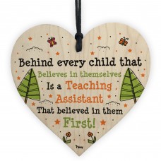 Gift For Teaching Assistant Wood Heart Handmade Thank You