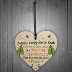 Gift For Teaching Assistant Wood Heart Handmade Thank You