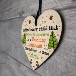 Gift For Teaching Assistant Wood Heart Handmade Thank You