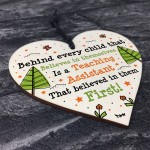 Gift For Teaching Assistant Wood Heart Handmade Thank You