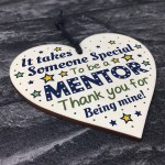 Thank You Gift For Mentor Wooden Heart Novelty Thank You Teacher