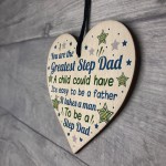 Greatest Step Dad Wood Heart Step Dad Birthday Christmas Gift