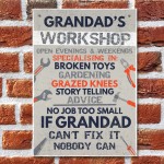 Grandads Workshop Fathers Day Gifts Garage Shed Dad Gift Sign