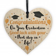 Congratulations On Your Graduation Wooden Heart Plaque Gifts