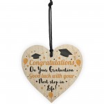 Congratulations On Your Graduation Wooden Heart Plaque Gifts