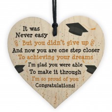 Graduation Gifts Congratulations Wooden Heart Leaving Plaque 