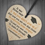 Graduation Gifts Congratulations Wooden Heart Leaving Plaque 