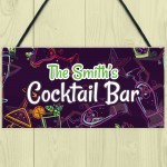 Personalised Cocktail Bar Hanging Home Bar Garden Sign Novelty