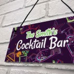 Personalised Cocktail Bar Hanging Home Bar Garden Sign Novelty