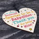 Babysitter Childminder Thank You Gift Present Wood Heart Gifts