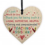 Teaching Assistant Thank You Present Wooden Heart Leaving Gift