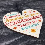 Thank You Childminder Gifts Wood Heart Leaving Gift Babysitter