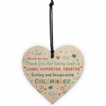 Thank You Gift For Childminder Babysitter Wooden Heart Leaving