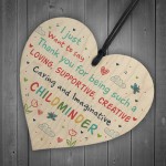 Thank You Gift For Childminder Babysitter Wooden Heart Leaving