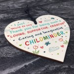 Thank You Gift For Childminder Babysitter Wooden Heart Leaving