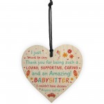Babysitter Thank You Gifts Wooden Heart Gift For Childminder 