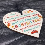 Babysitter Thank You Gifts Wooden Heart Gift For Childminder 