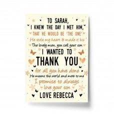 Mother of The Groom Wedding Gift Parent Of Groom Personalised