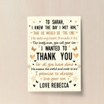 Mother of The Groom Wedding Gift Parent Of Groom Personalised