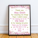 Teacher Thank You Gifts Personalised School Nursery Pre School 