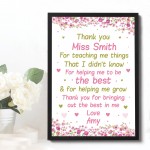 Teacher Thank You Gifts Personalised School Nursery Pre School 