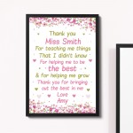 Teacher Thank You Gifts Personalised School Nursery Pre School 