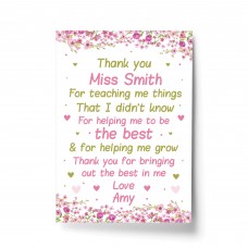 Nursery Pre School Teacher Thank You Gifts Personalised Leaving 