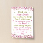 Nursery Pre School Teacher Thank You Gifts Personalised Leaving 