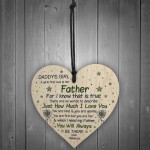Daddy's Girl Wood Heart Birthday Christmas Gift For Him Daughter
