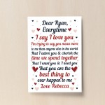 Personalised Love You Print Anniversary Gift Husband Wife 