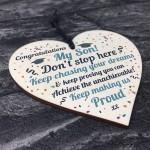 Graduation Gifts For Son Wooden Heart Plaque Congratulations