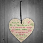 Thank You Gift For Mentor Childminder Wood Heart Teacher Gift