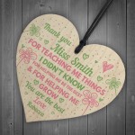 Thank You Gift For Mentor Childminder Wood Heart Teacher Gift