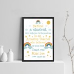 Personalised Teacher Print School Nursery PreSchool Leaving Gift