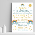 Teacher Print Personalised School Nursery Pre School Leaving