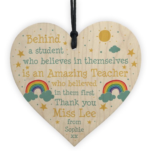 Amazing Teacher Wooden Heart Thank You Teacher Assistant Gift