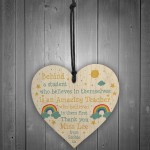 Amazing Teacher Wooden Heart Thank You Teacher Assistant Gift