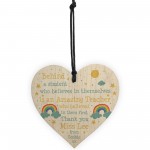 Amazing Teacher Wooden Heart Thank You Teacher Assistant Gift