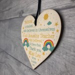 Amazing Teacher Wooden Heart Thank You Teacher Assistant Gift