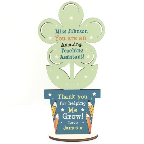 Personalised Teacher Assistant Gifts Thank You Flower School