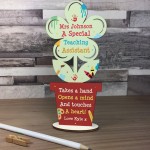 Special Gift For Teacher Assistant Wood Flower Plaque Thank You 