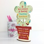 Special Gift For Teacher Assistant Wood Flower Plaque Thank You 