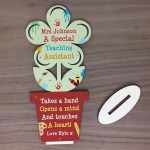 Special Gift For Teacher Assistant Wood Flower Plaque Thank You 