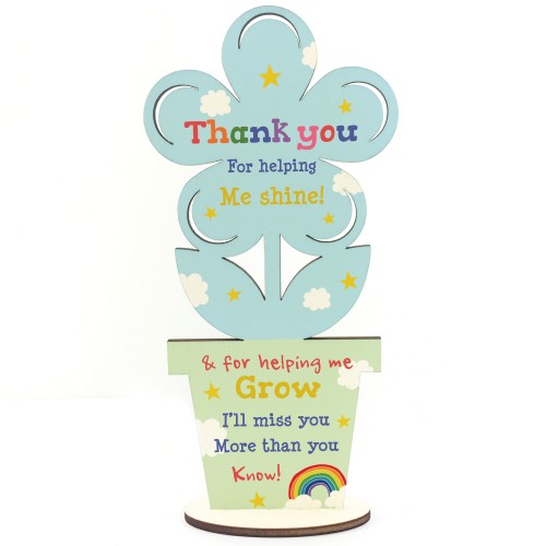 Thank You Wooden Flower Gift For Teacher And Assistant Leaving