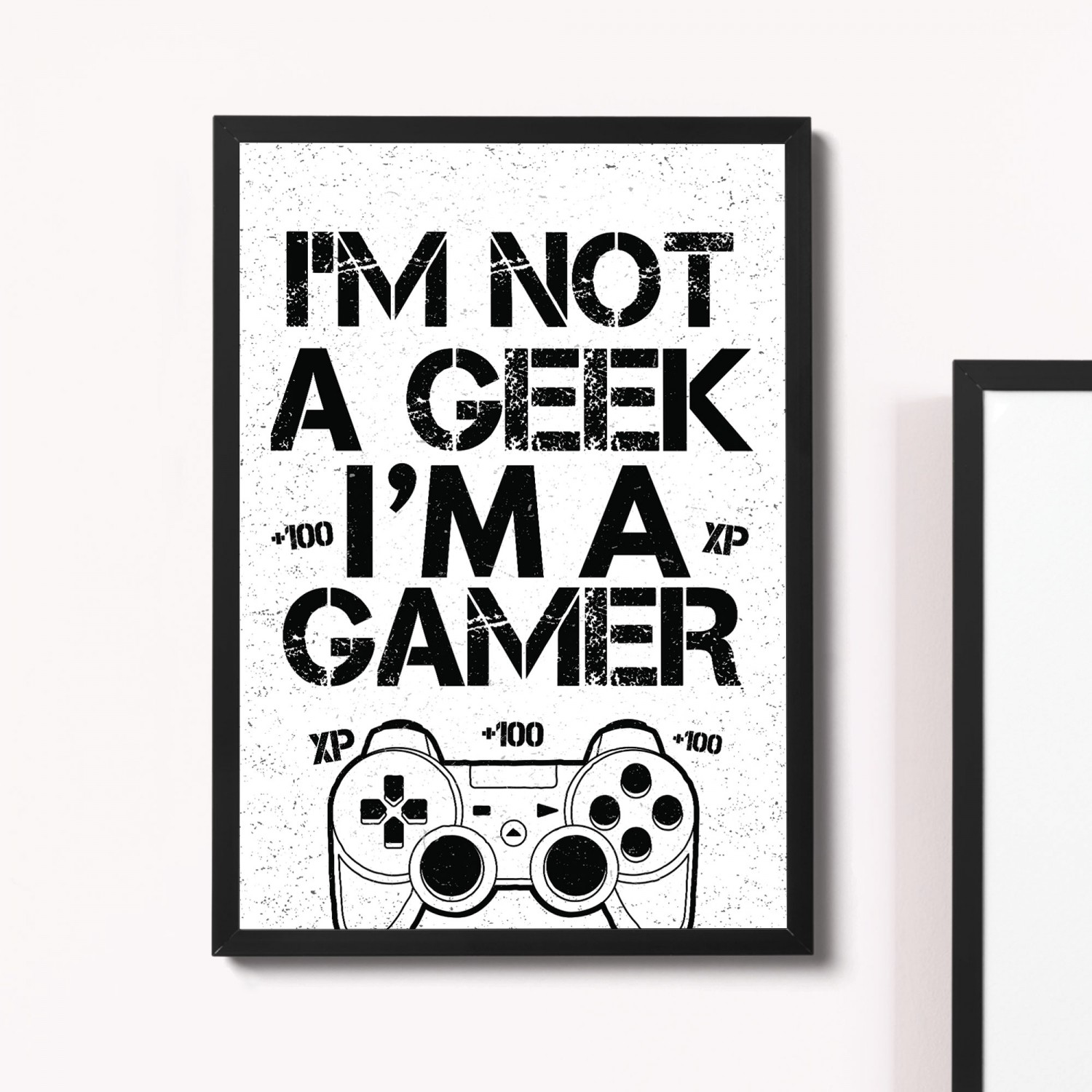 NOT A GEEK IM A GAMER Funny Gaming Print For Boys Bedroom Decor