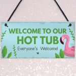 Hot Tub Sign Hanging Novelty Garden Plaque Shed Jacuzzi Pool