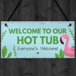 Hot Tub Sign Hanging Novelty Garden Plaque Shed Jacuzzi Pool